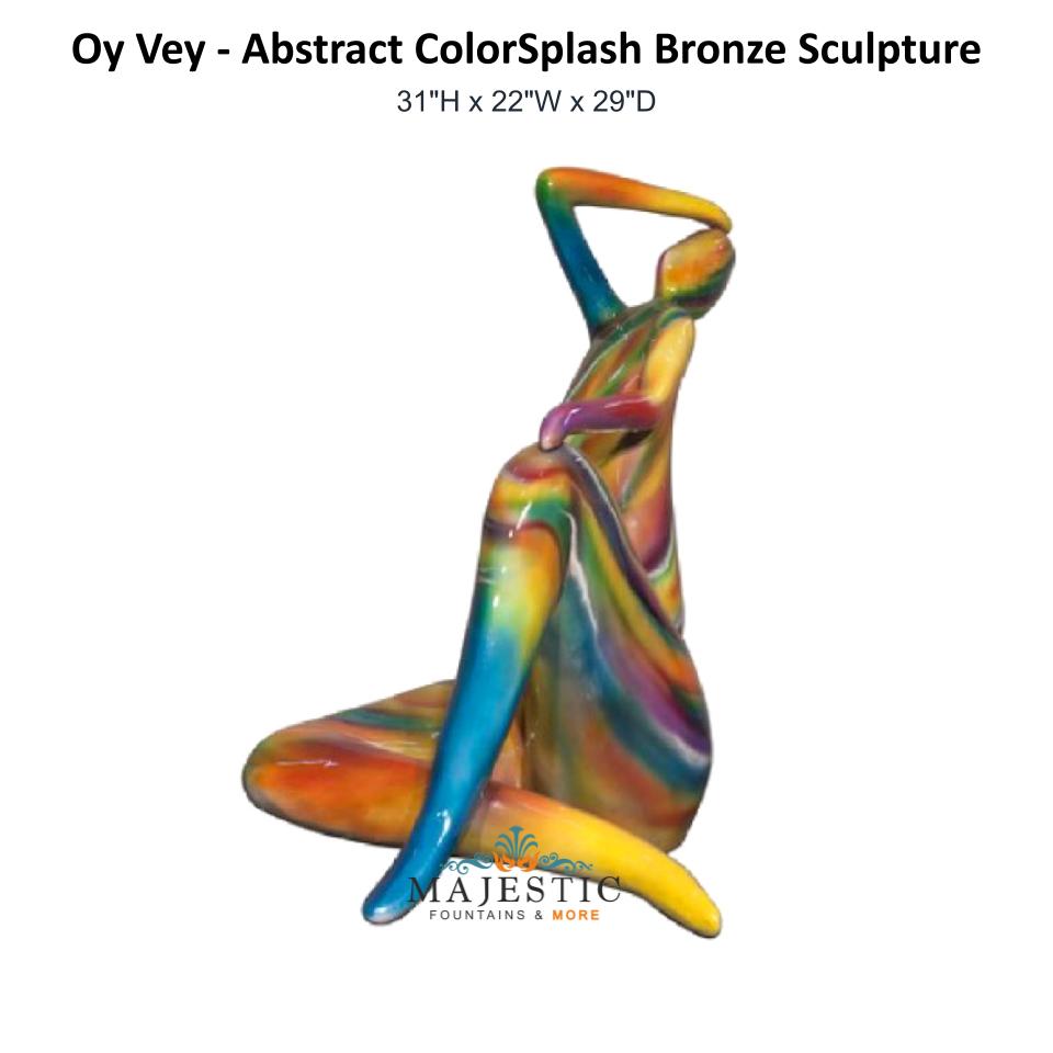 Oy Vey - Abstract ColorSplash Bronze Sculpture - Majestic Fountains and More