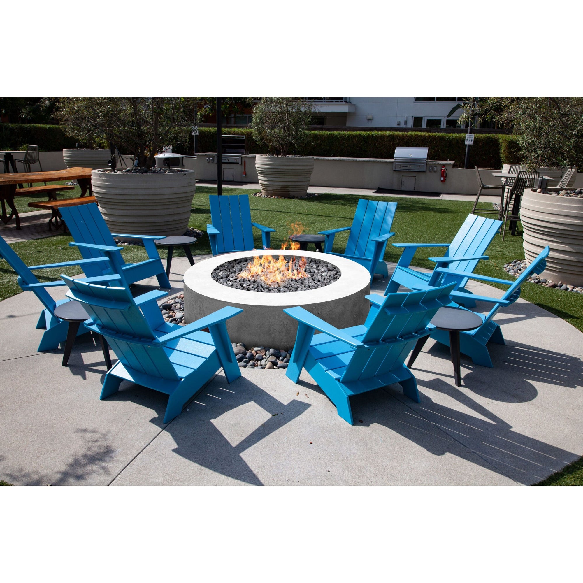 Rotondo 80 Fire Table in GFRC Concrete by Prism Hardscapes + Free Cover