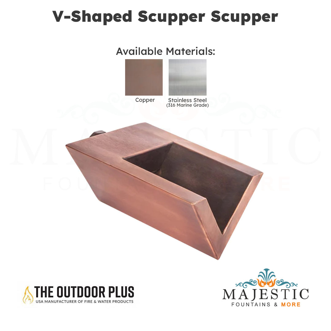 V-Shaped Scupper - Majestic Fountains & More