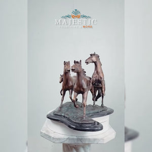 Wild Stallions Bronze Table Top Sculpture