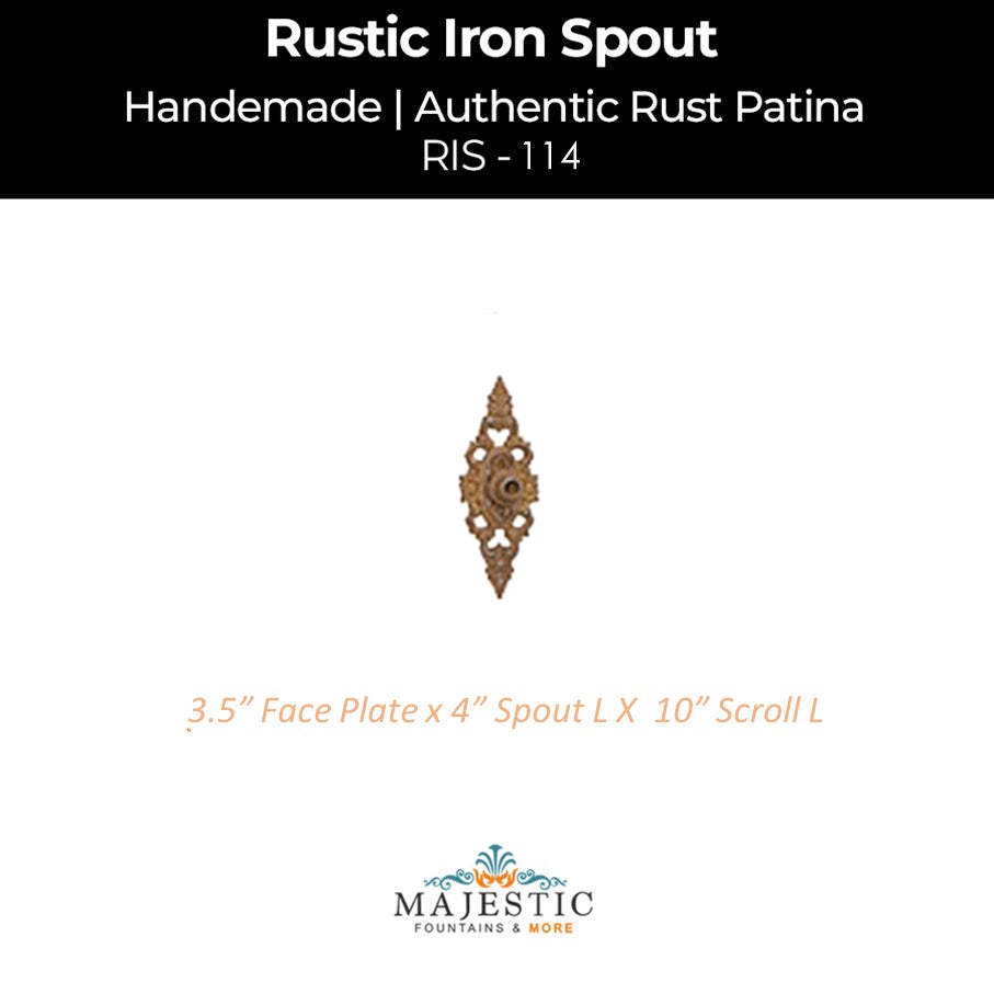 114-Rustic Iron spout - Majestic fountains & More