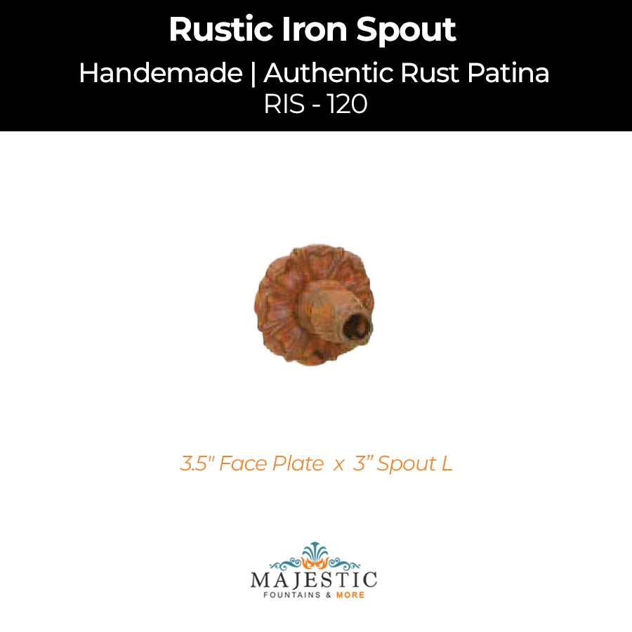 Decorative Rustic Iron Spout - Small - Design 120 - Majestic Fountains
