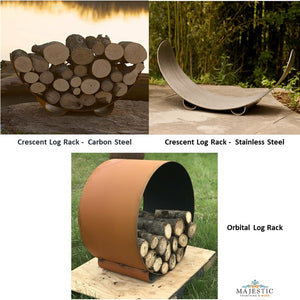 Saturn Wood Burning and Gas Fire Pit - by Fire Pit Art - Majestic Fountains
