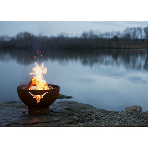 Long Horn by Fire Pit Art - Majestic Fountains