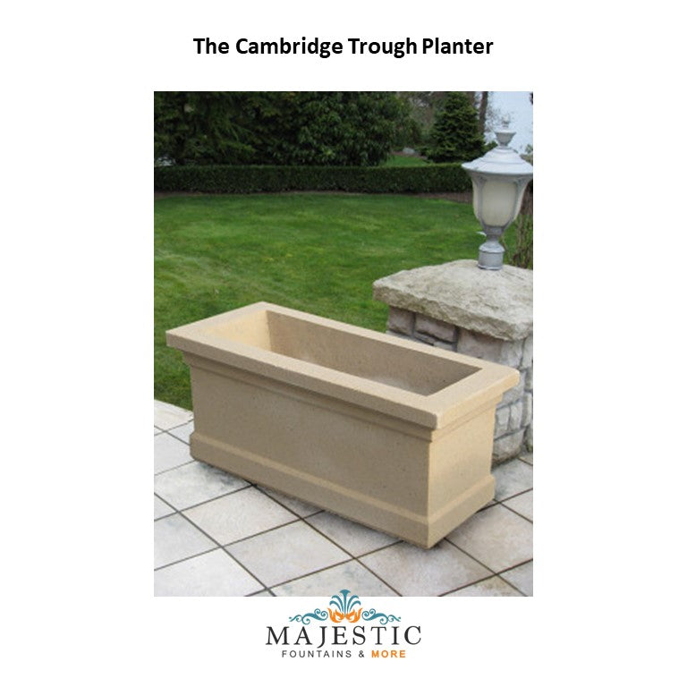 NB Cambridge Trough Planter in GFRC - Majestic Fountains and More.