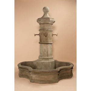 Octavia Concrete Outdoor Courtyard Fountain With Pond - Majestic Fountains