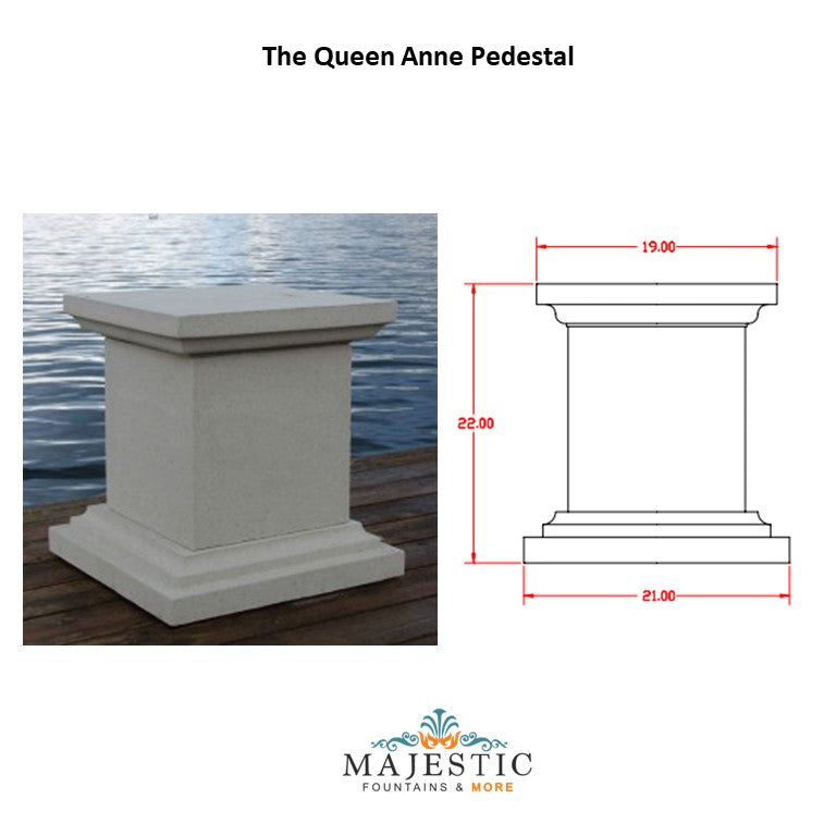 Queen Anne Pedestal in GFRC - Majestic Fountains