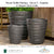 Round Ruffle Planters  Set of 3 - Graphite in Glazed Terra Cotta By Campania - Majestic Fountains and More
