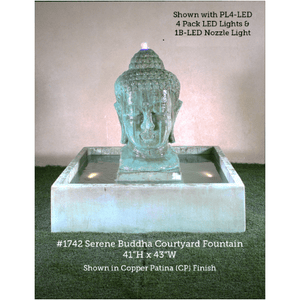 Giannini Garden Serene Concrete Buddha Courtyard Fountain - 1742 - Majestic Fountains