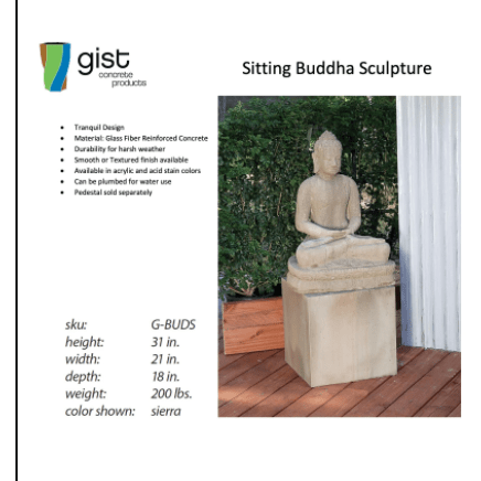 Sitting Buddha Statue - Majestic Fountains