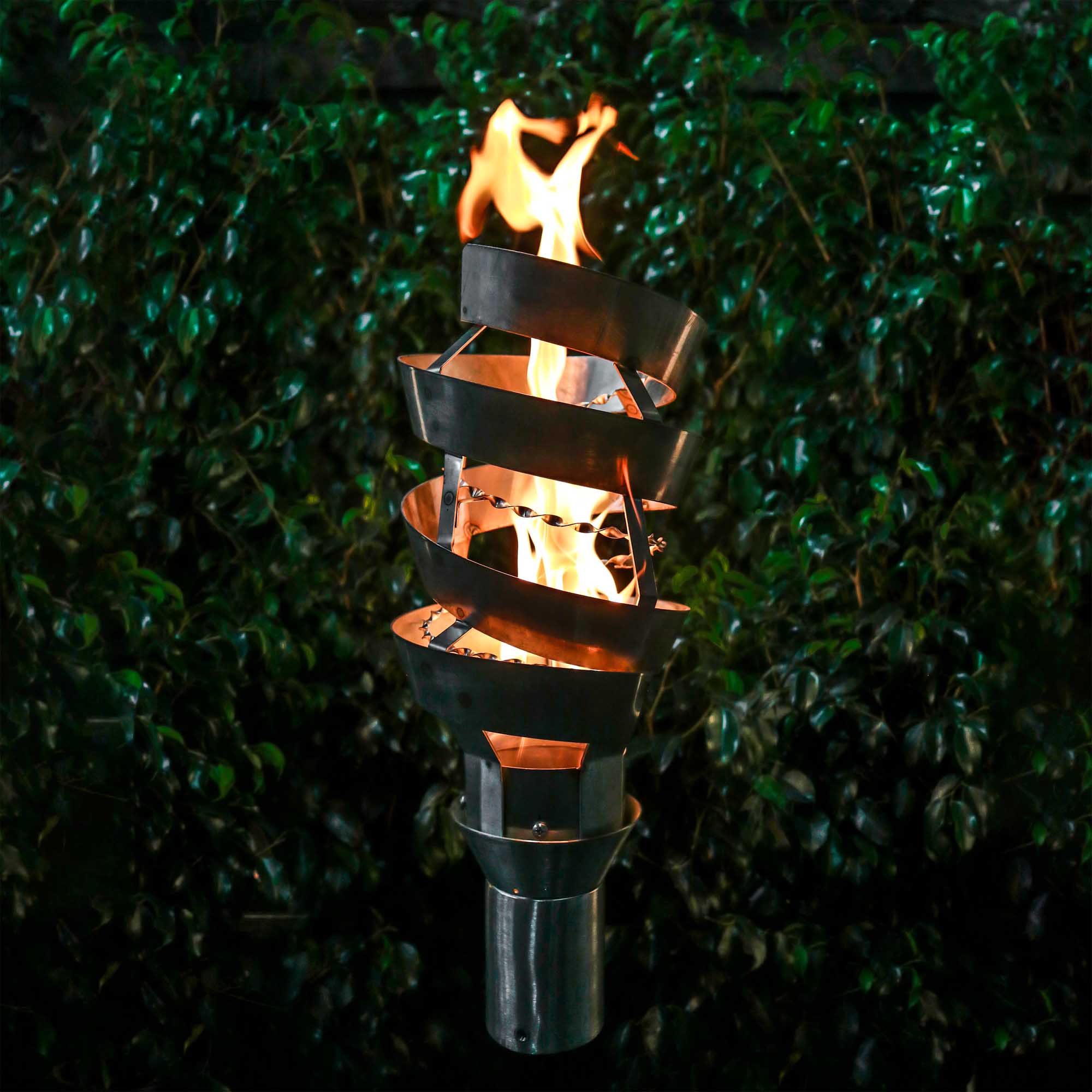 TOP FIRES SPIRAL Fire Torch 14" in Stainless Steel - Majestic Fountains