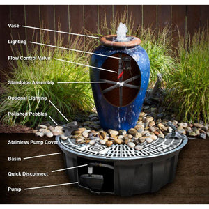 Admiral Blue Amphora Fountain Kit - FNT50270 - Majestic Fountains