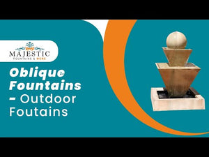 Double Oblique Fountain With Ball Fountain - Outdoor Fountain by Gist G-OBDF-B18-