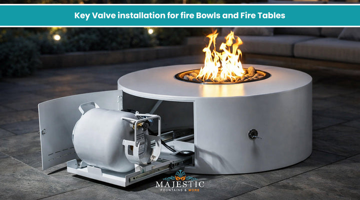Key Valve installation for fire Bowls and Fire Tables - Majestic Fountains