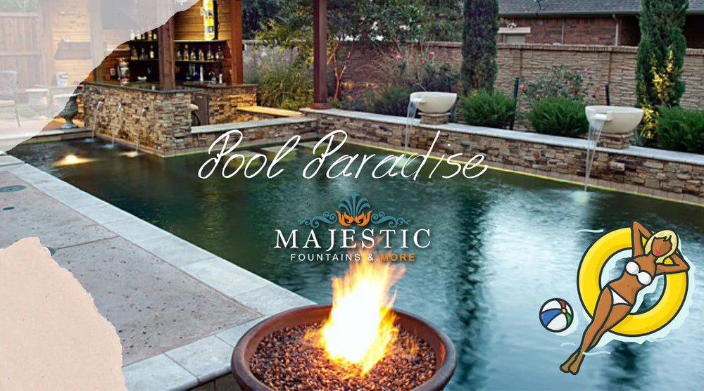 Beautiful Pool Design with Fire Bowls 