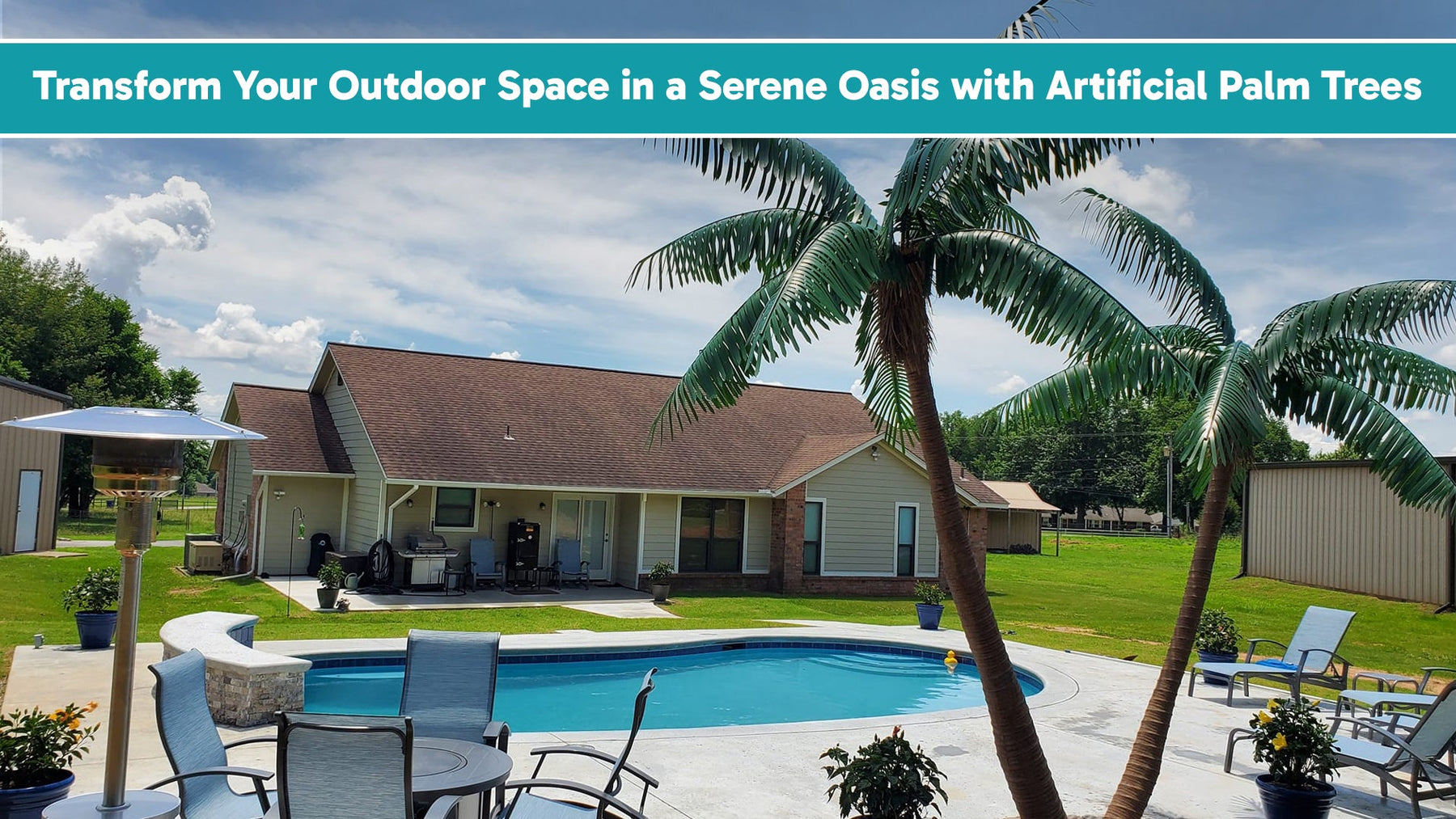 Transform Your Outdoor Space in a Serene Oasis with Artificial Palm Trees - Majestic Fountains