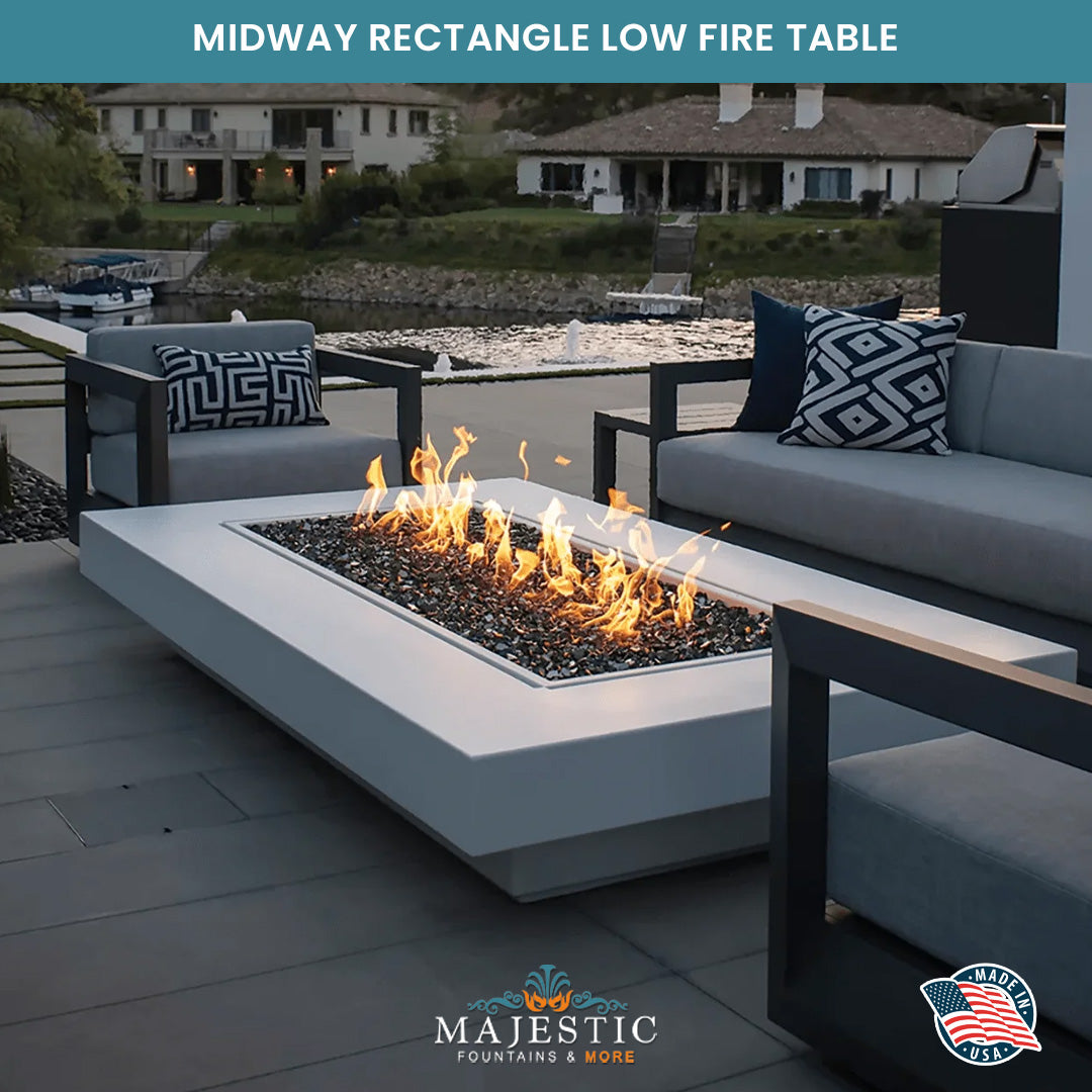 Coffee Table Low Profile Fire Pit Tables - Majestic Fountains and More