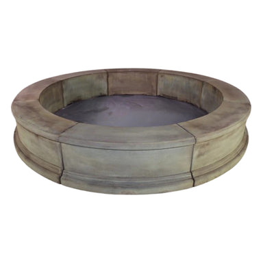 104W Easy Fountain Basin #1320 - Poly Basin with Set of 8 Cast-Stone Coping Caps - Majestic Fountains