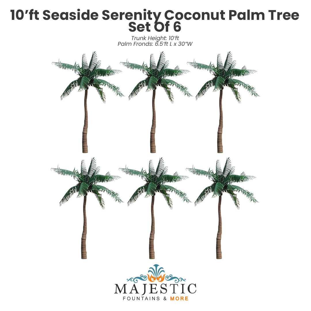 Seaside Serenity Coconut Palm Tree Triple Set - Majestic Fountains