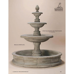 #1193 Newcastle Three Tier Pond Fountain - Majestic Fountains and More