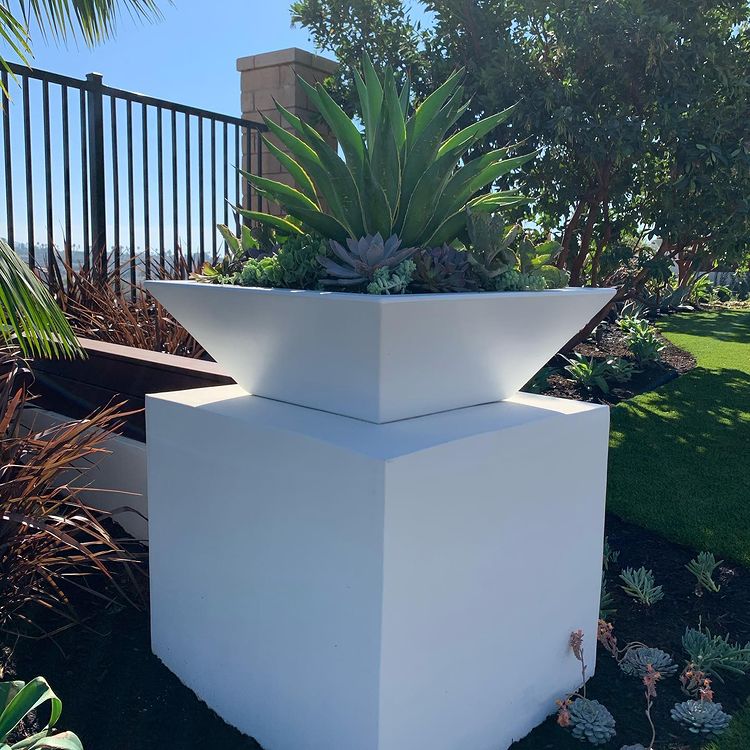 square planter pots Geo Low Square Planter 24”W X 8”H / Single