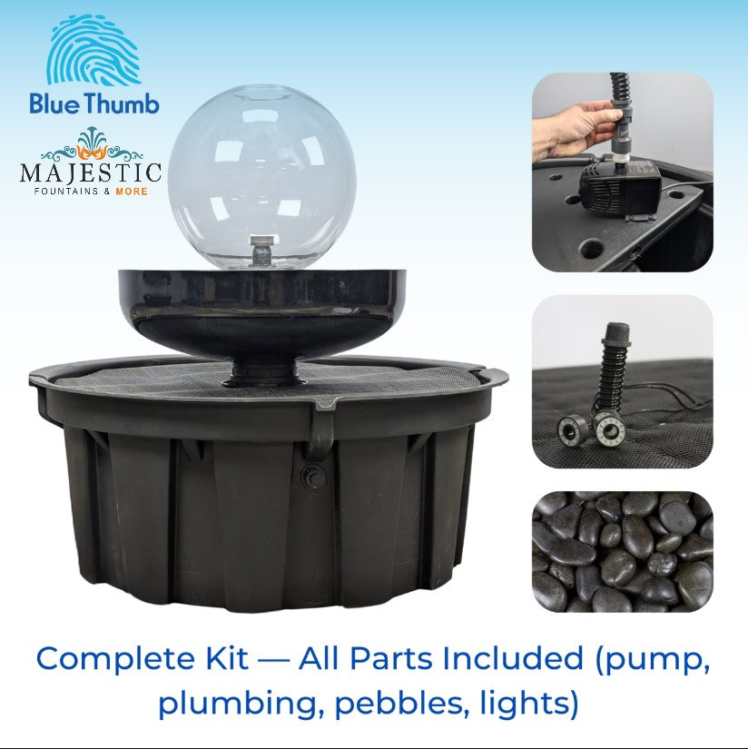 14" Crystal Sphere Fountain - Complete Fountain Kit