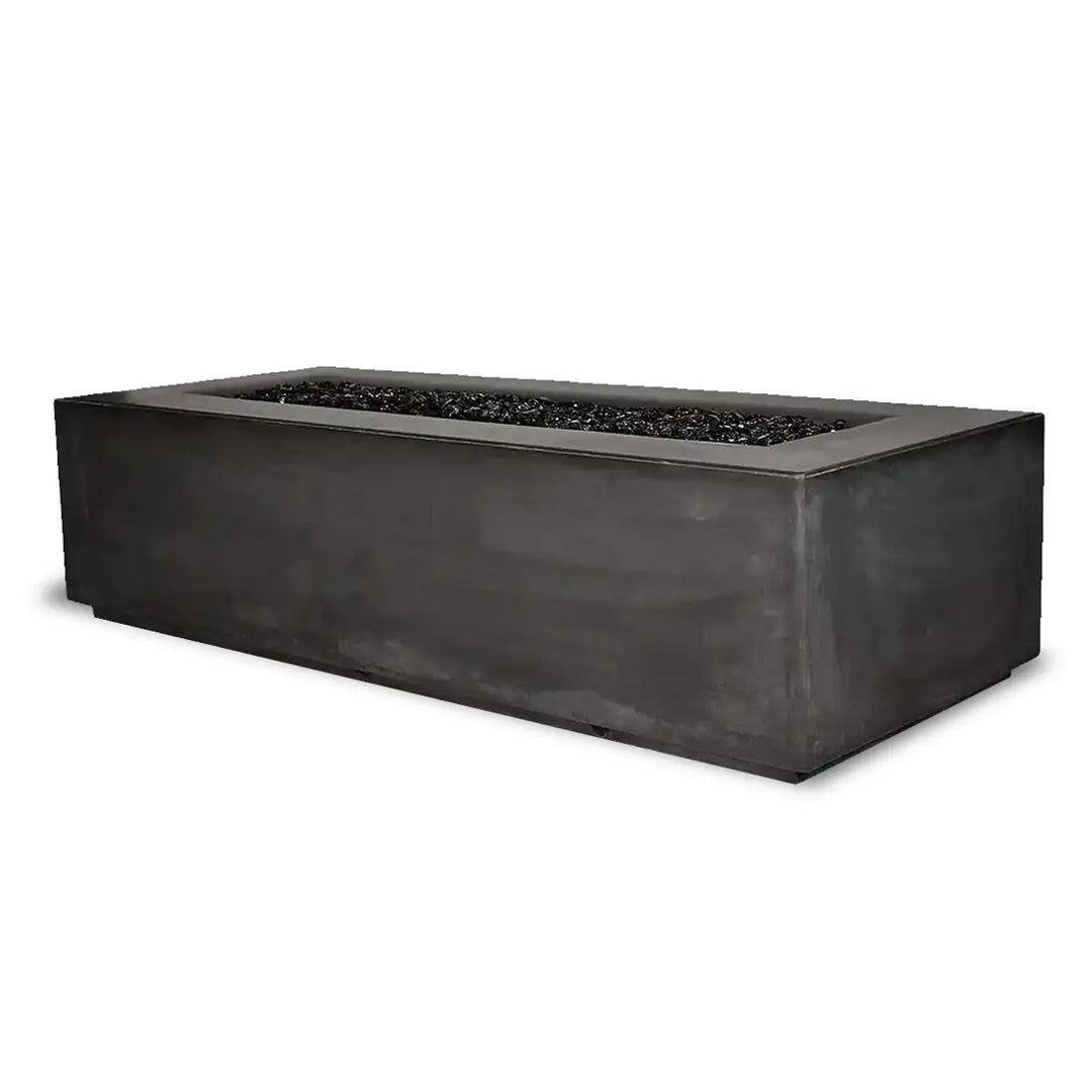 Aura Rectangle Fire Table in GFRC Concrete - Majestic Fountains