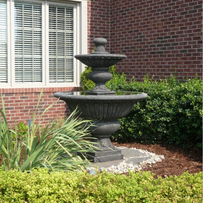 2-Tier Formal Garden Fountain in Cast Stone - Fiore Stone 2072-F - Majestic Fountains and More