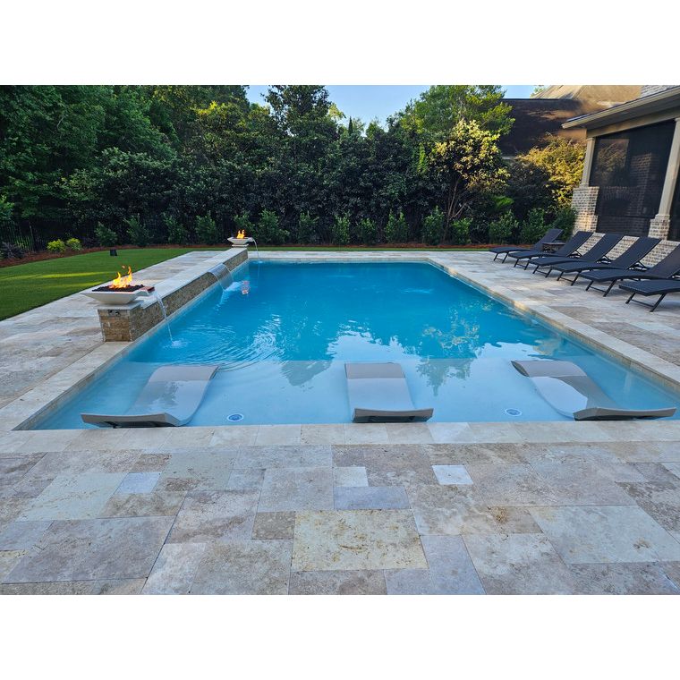 TessaRai Square Fire & Water Bowl in GFRC Concrete - Majestic Fountains