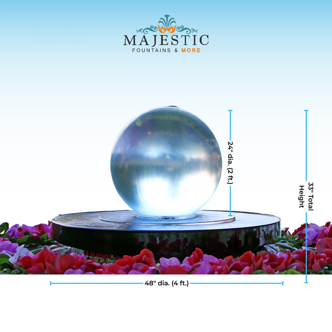 24 Crystal Sphere Fountain - Complete Fountain Kit - Majestic Fountains