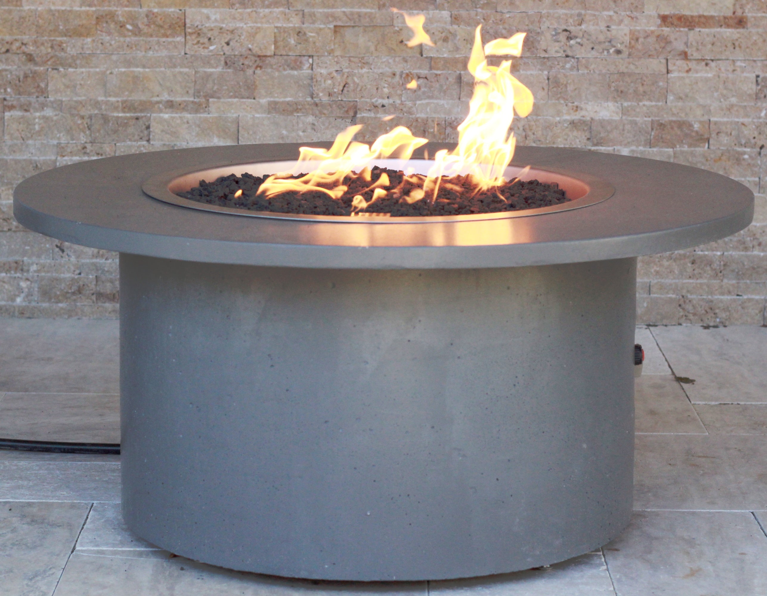 34 Round Two-Piece Fire Pit Table - Majestic Fountains