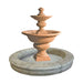 2 Tier Formal Garden Fountain with Fiore Basin in Cast Stone - Majestic Fountains