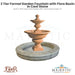 2 Tier Formal Garden Fountain with Fiore Basin in Cast Stone - Majestic Fountains