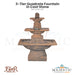 3-Tier Quadrate Fountain in Cast Stone - Majestic Fountains