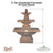 3-Tier Quadrate Fountain in Cast Stone - Majestic Fountains
