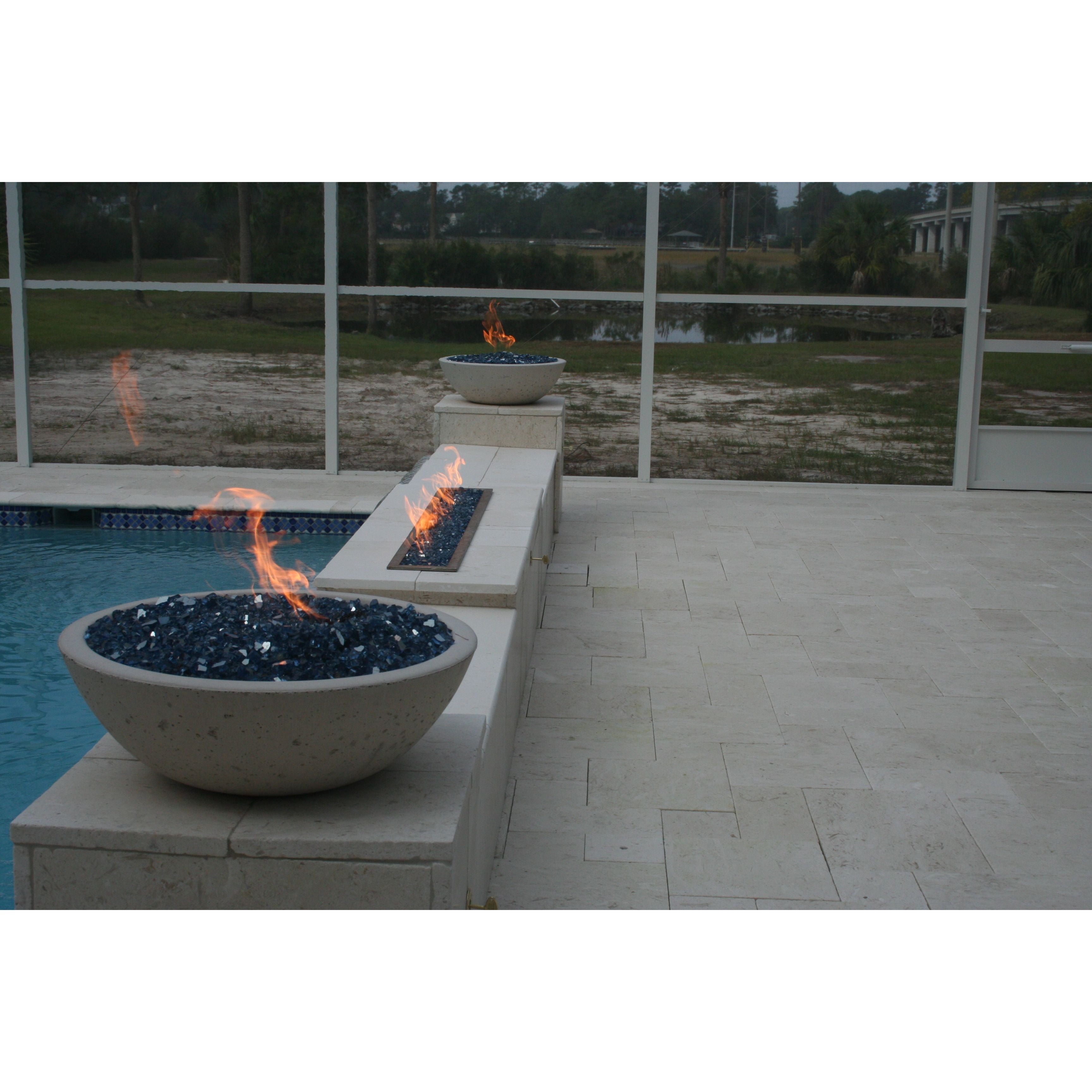 TessaRai Round Fire Bowl in GFRC Concrete - Majestic Fountains and More
