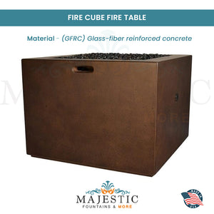 Fire Cube in GFRC Concrete - Majestic Fountains