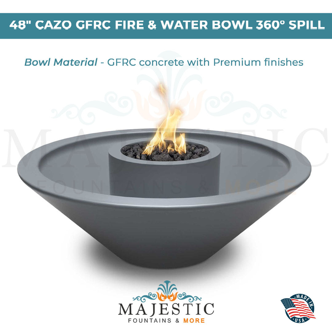 The Outdoor Plus Cazo 360 Fire & Water Bowl in GFRC