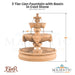 3 Tier Lion Fountain in Cast Stone - Fiore Stone  257-FMB - Majestic Fountains