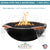 The Outdoor Plus Sedona 4-Way Spill Fire and Water Bowl in GFRC
