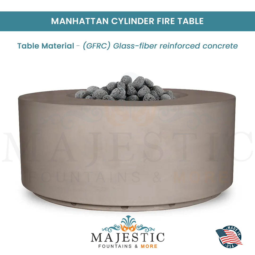 Manhattan Cylinder in GFRC Concrete - Majestic Fountains