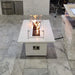42L x 26W Rectangle Two-Piece Fire Pit Table in GFRC Concrete - Majestic Fountains