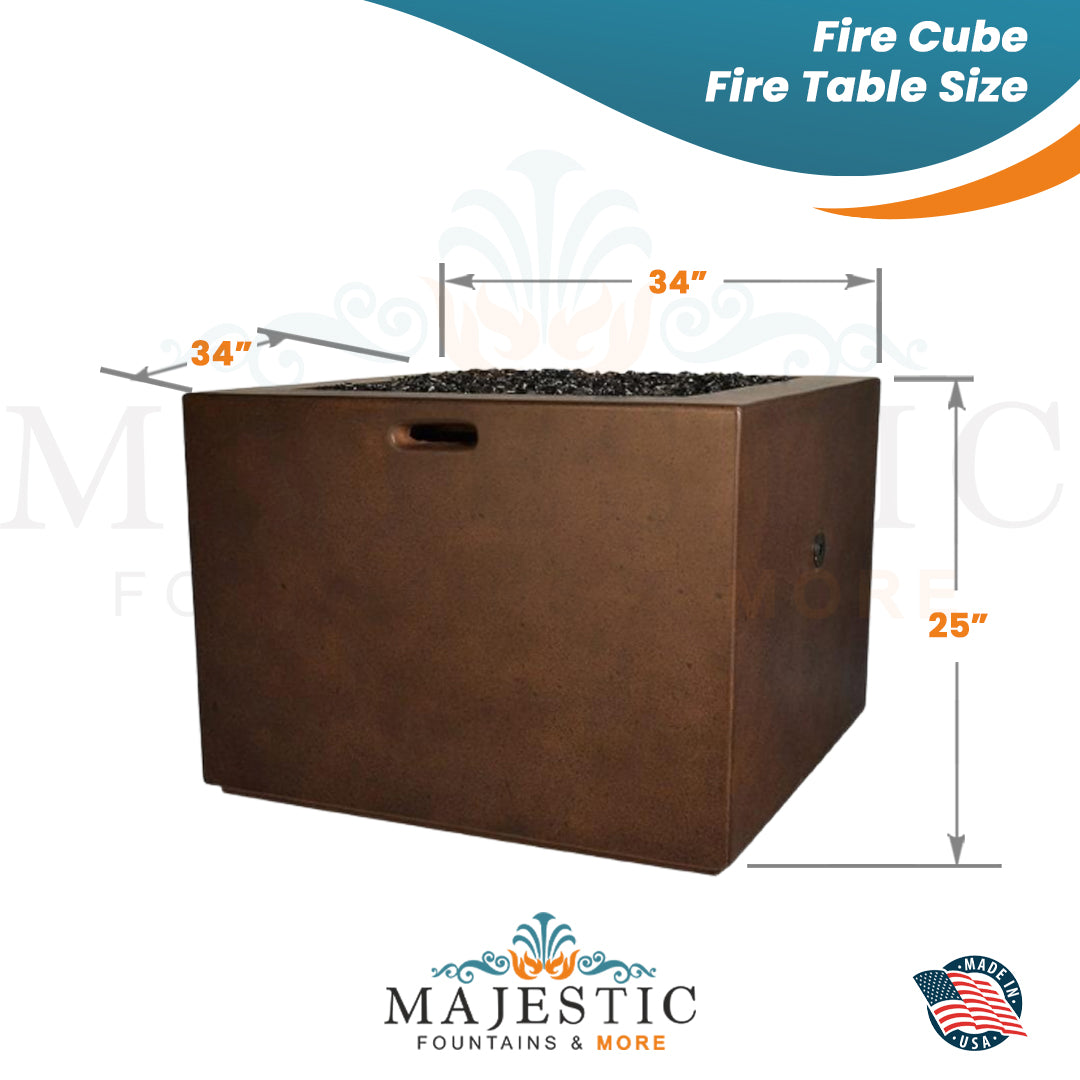 Fire Cube in GFRC Concrete - Majestic Fountains