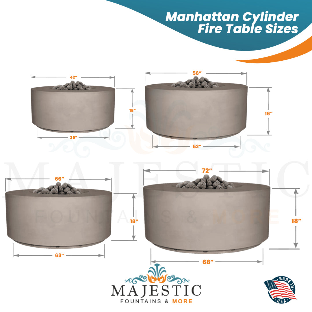 Manhattan Cylinder in GFRC Concrete - Majestic Fountains