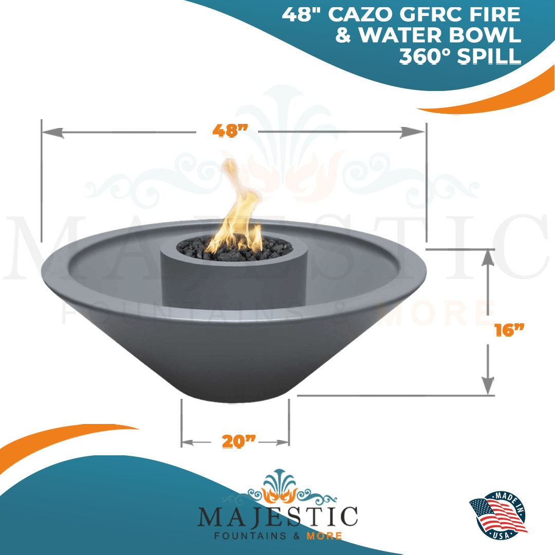 The Outdoor Plus Cazo 360 Fire & Water Bowl in GFRC