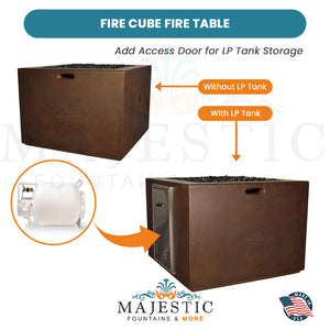 Fire Cube in GFRC Concrete Tank Storage - Majestic Fountains