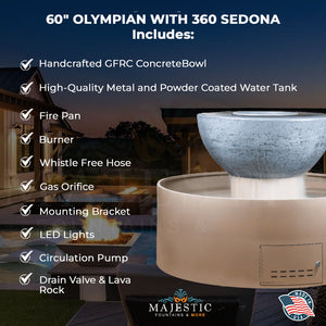 60" Olympian with 360 Sedona Fire and Water Self-Contained system by The Outdoor Plus