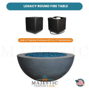 Legacy Round Fire Table in GFRC Concrete - Majestic Fountains