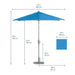 6.5' Square Signature 360° Tilt Umbrella - Majestic Fountains