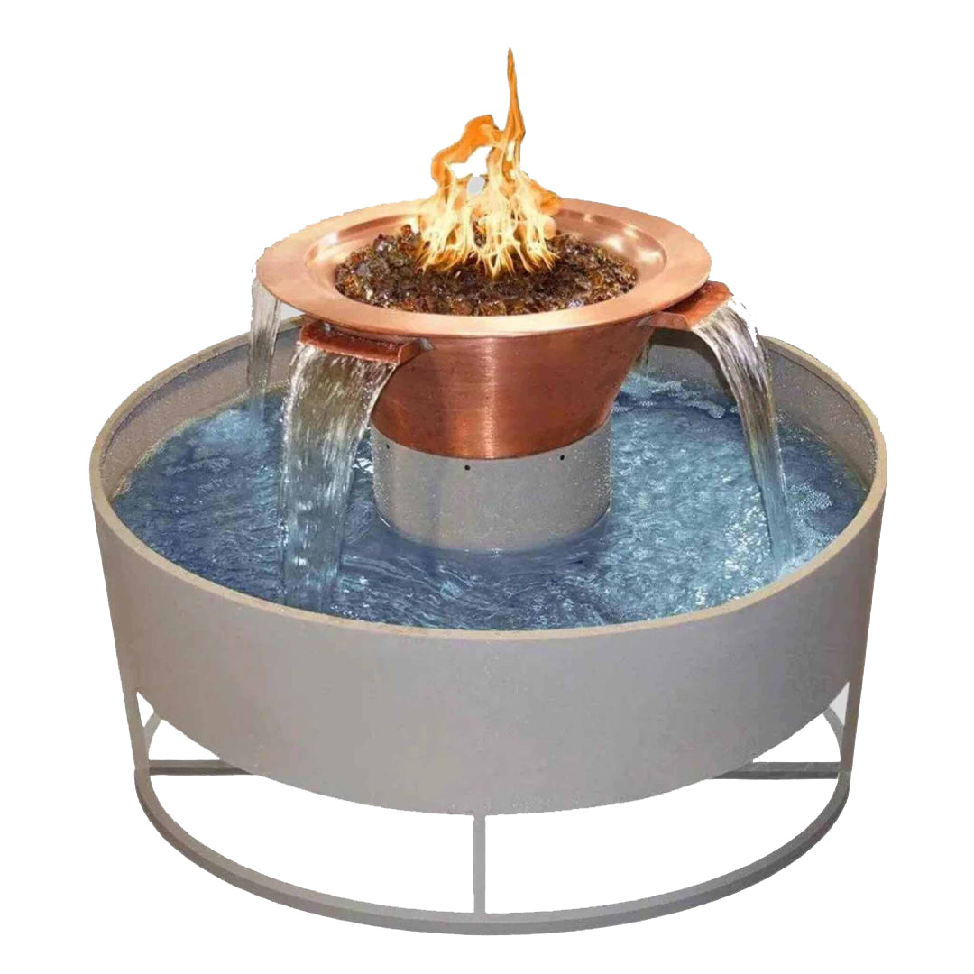 60" Olympian 4 - Way Spill Cazo  Fire & Water Bowl in Copper by The Outdoor Plus